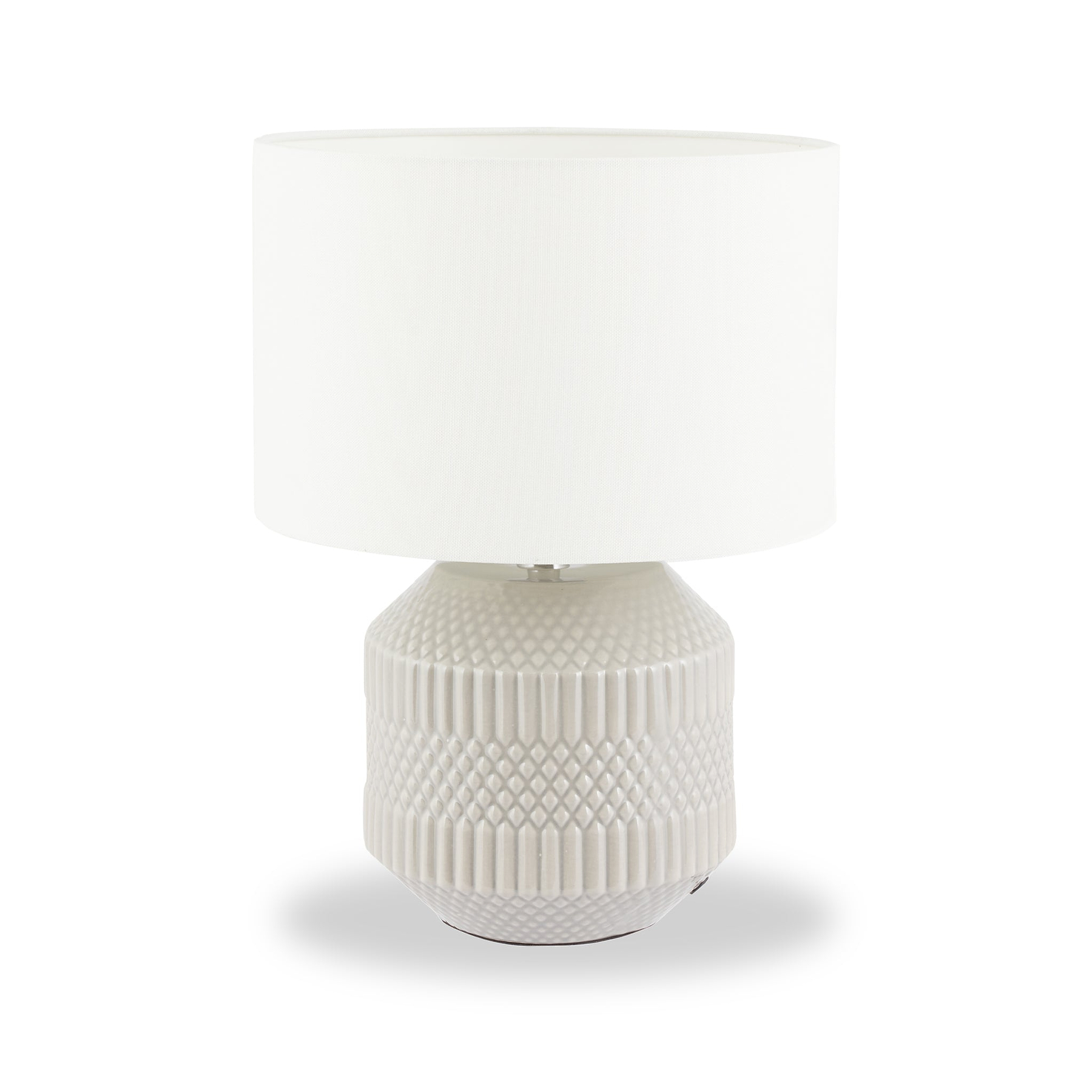 Meribel Geo Ceramic Table Lamp Grey from Roseland Furniture