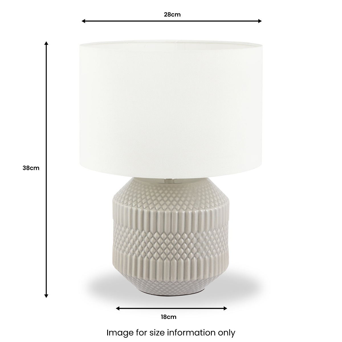 Meribel Geo Ceramic Table Lamp Grey from Roseland Furniture