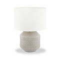 Meribel Geo Ceramic Table Lamp Grey from Roseland Furniture