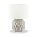 Meribel Geo Ceramic Table Lamp Grey from Roseland Furniture