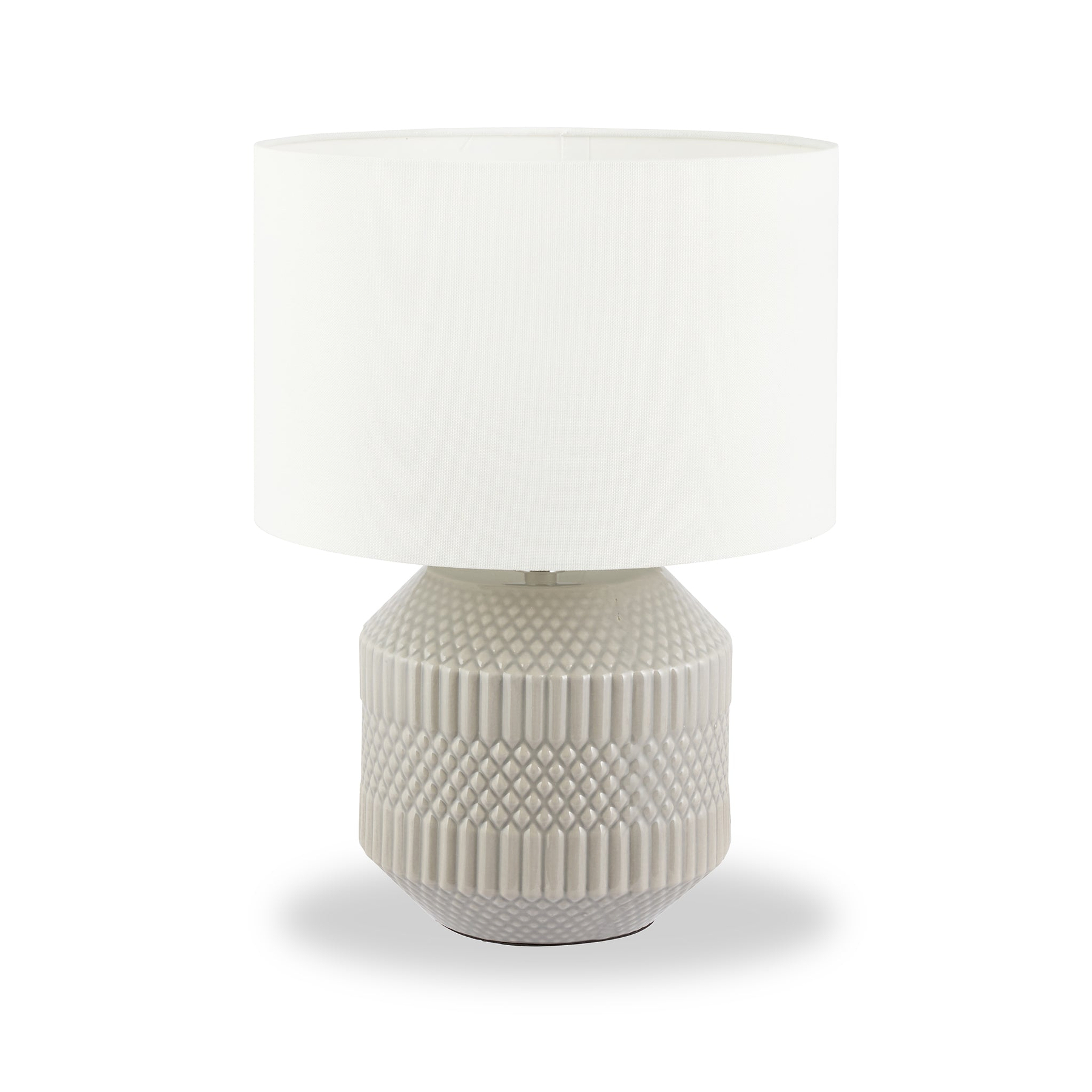 Meribel Geo Ceramic Table Lamp Grey from Roseland Furniture