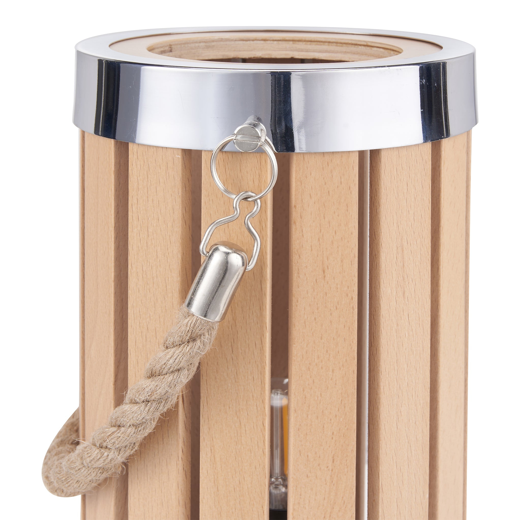 Austell Lantern Table Lamp Natural Wood from Roseland Furniture
