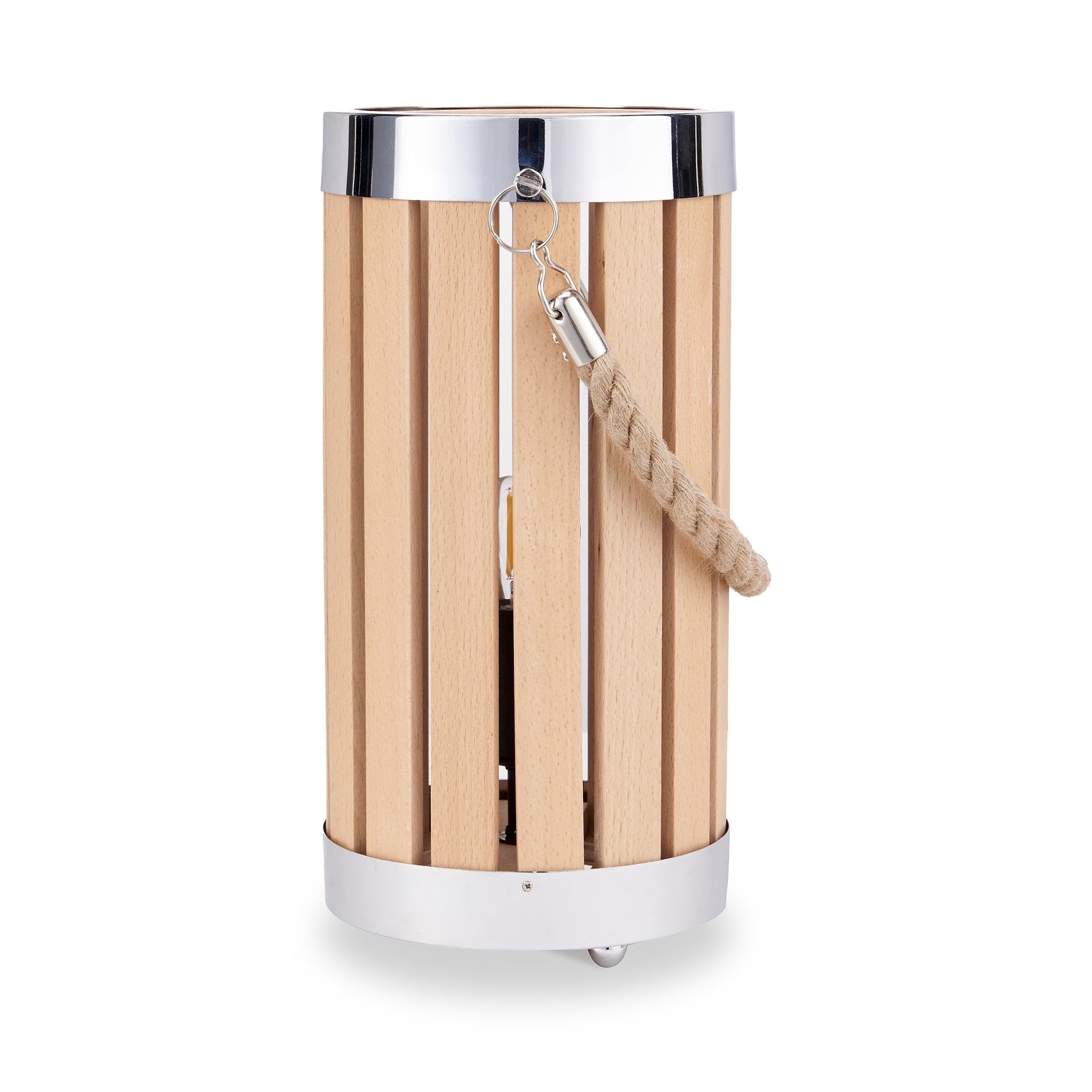 Austell Lantern Table Lamp Natural Wood from Roseland Furniture