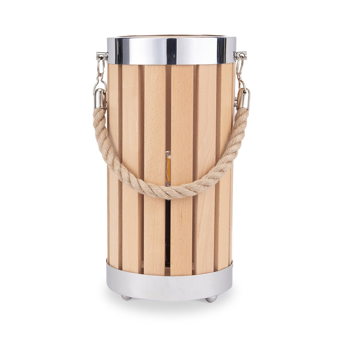 Austell Lantern Table Lamp Natural Wood from Roseland Furniture