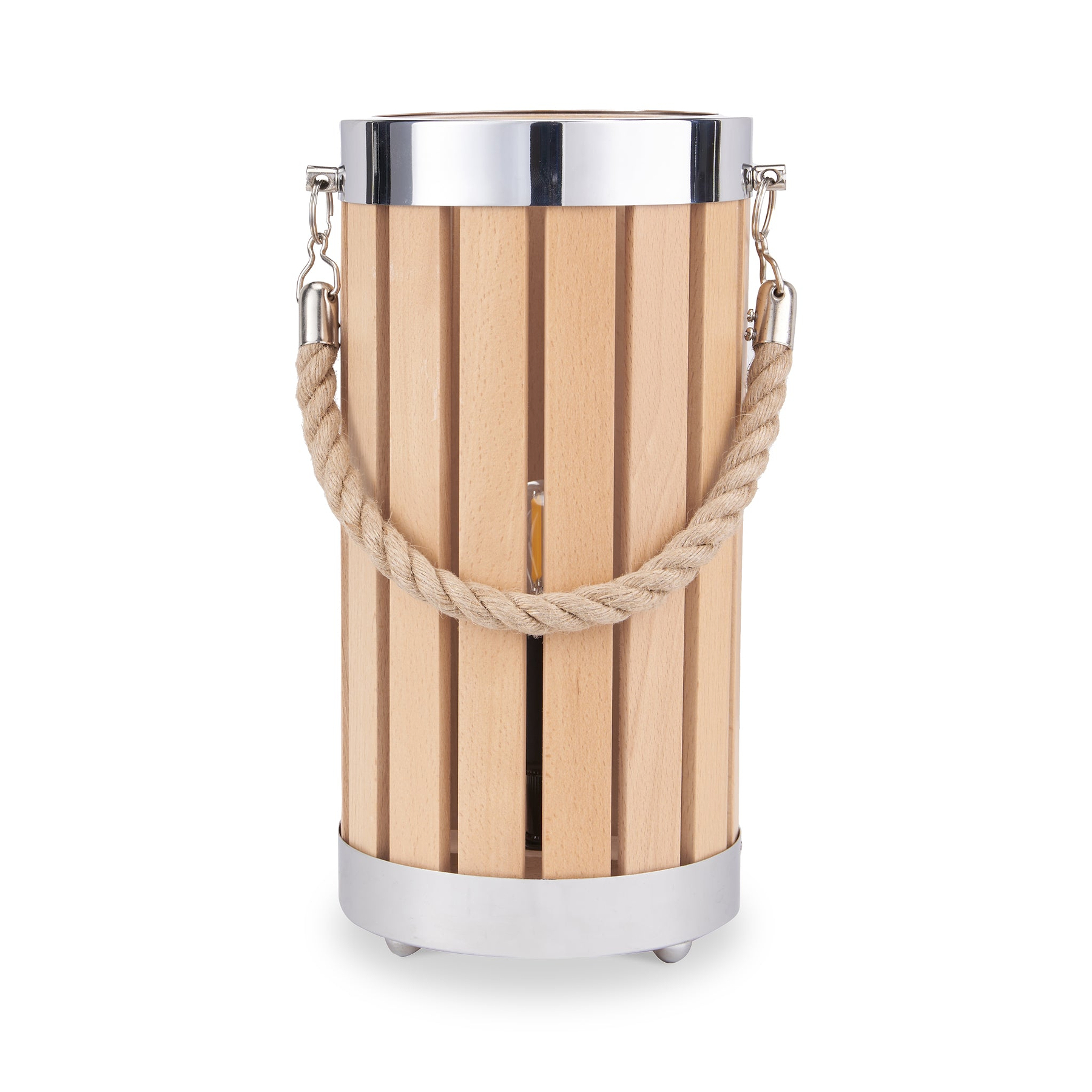 Austell Lantern Table Lamp Natural Wood from Roseland Furniture