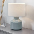 Nora Crackle Effect Table Lamp Duck Egg Blue from Roseland Furniture
