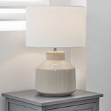 Nora Crackle Effect Table Lamp Cream from Roseland Furniture