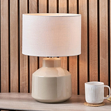 Nora Crackle Effect Table Lamp Cream from Roseland Furniture