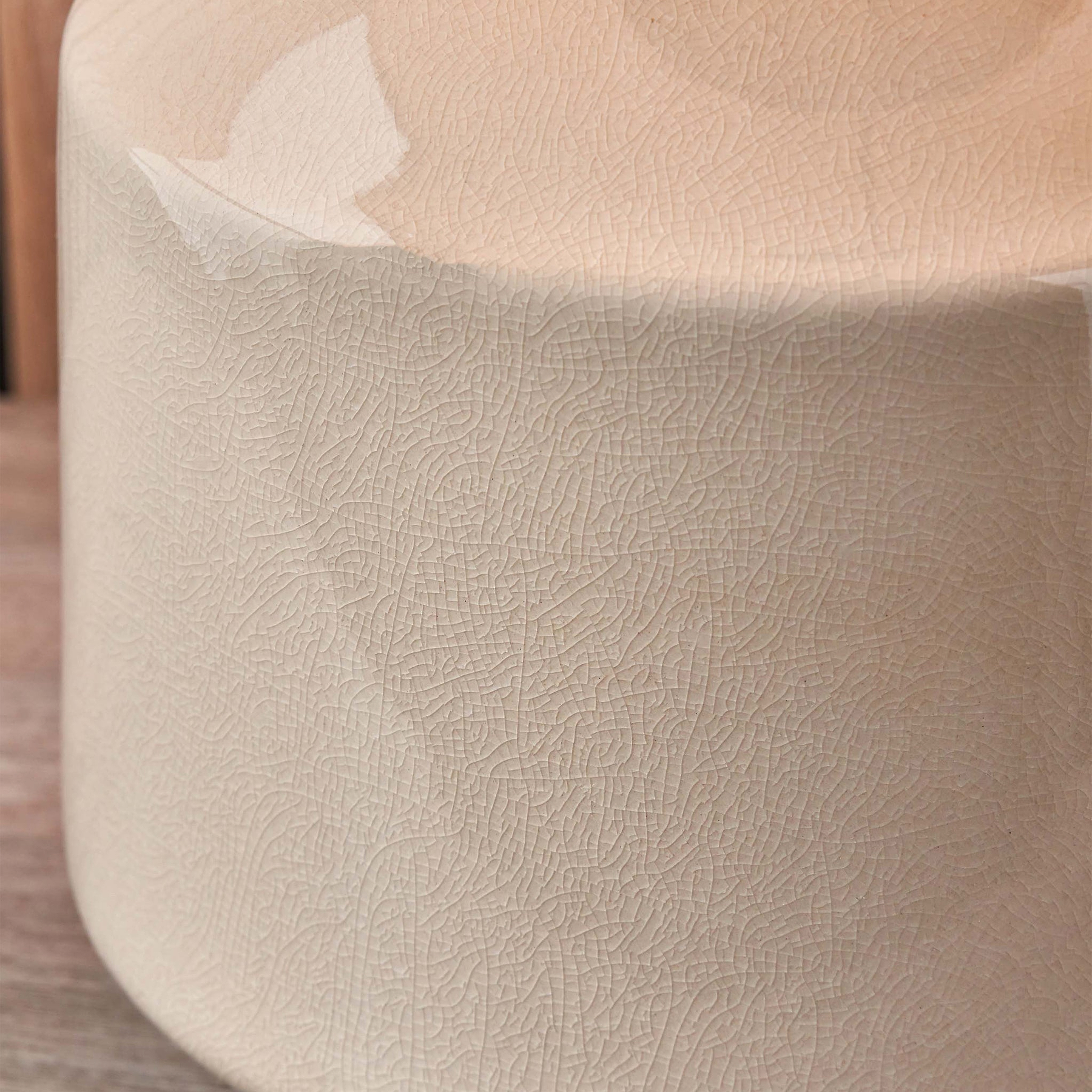 Nora Crackle Effect Table Lamp Cream from Roseland Furniture