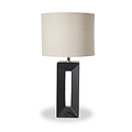 Block Ceramic Tall Table Lamp Black from Roseland Furniture