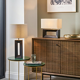 Block Ceramic Tall Table Lamp Black from Roseland Furniture