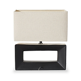 Block Ceramic Table Lamp Black from Roseland Furniture