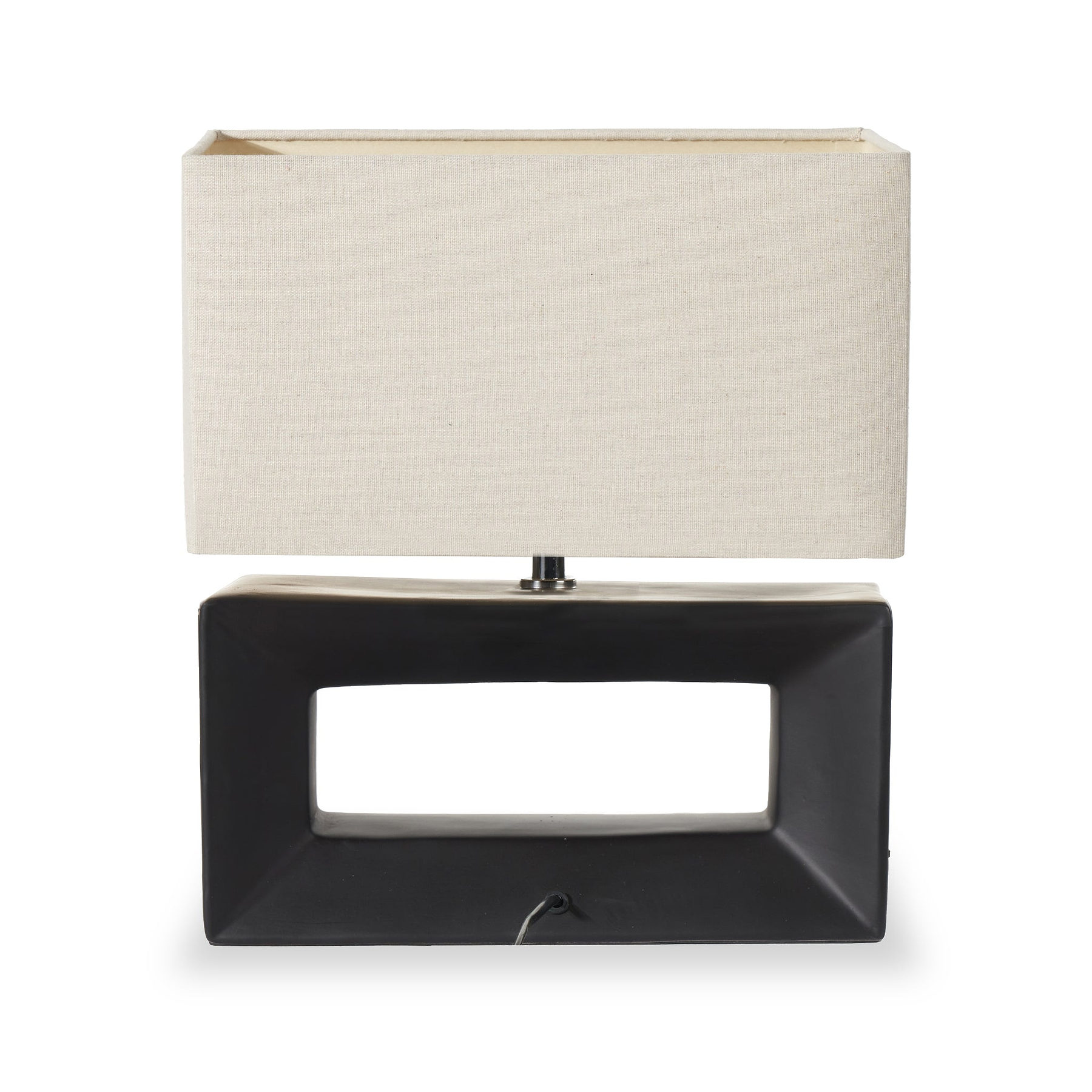 Block Ceramic Table Lamp Black from Roseland Furniture