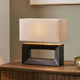 Block Ceramic Table Lamp Black from Roseland Furniture