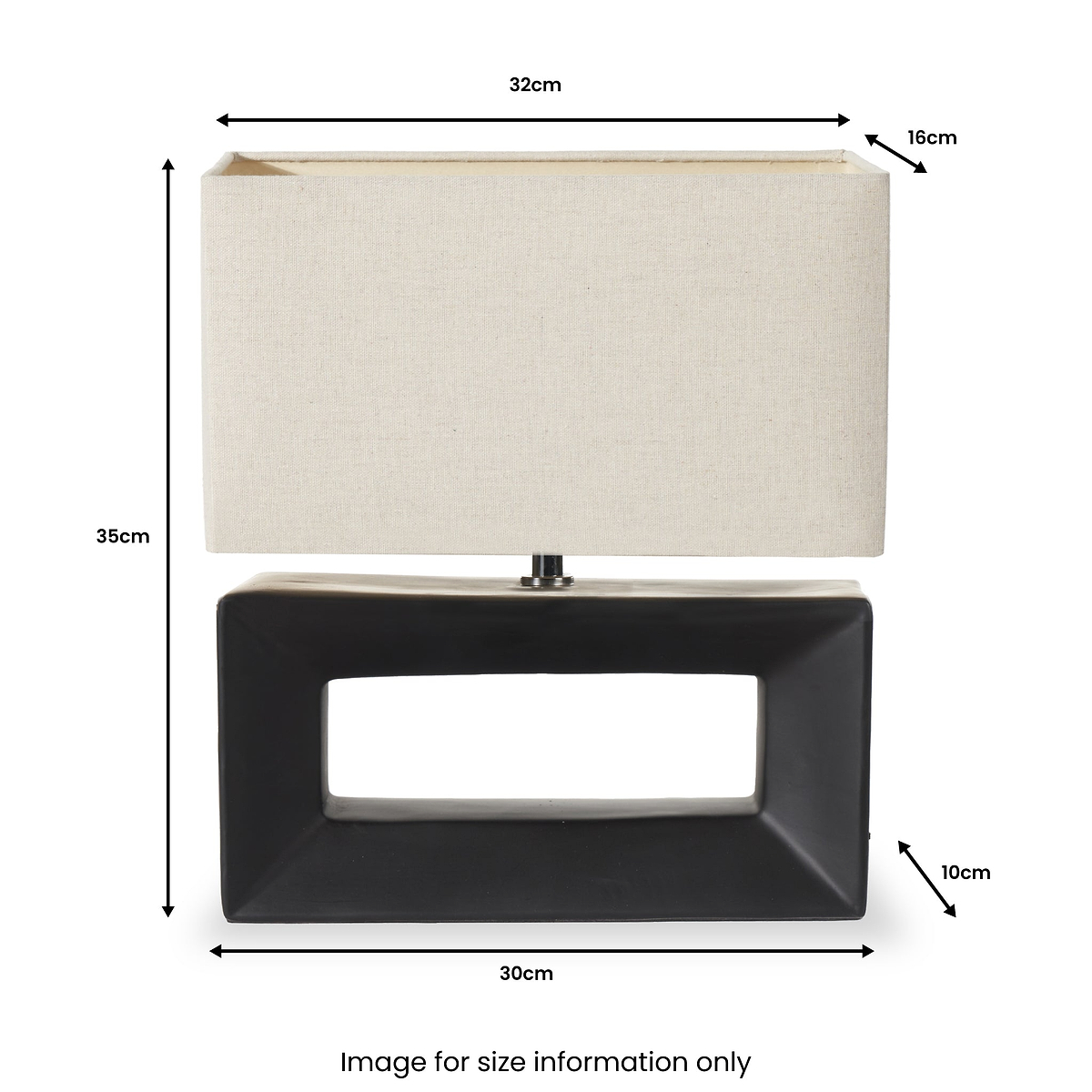 Block Ceramic Table Lamp Black from Roseland Furniture
