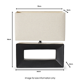 Block Ceramic Table Lamp Black from Roseland Furniture