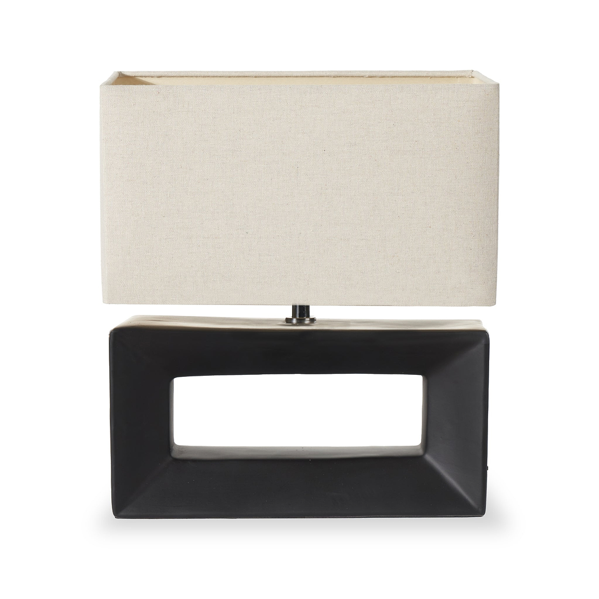 Block Ceramic Table Lamp Black from Roseland Furniture