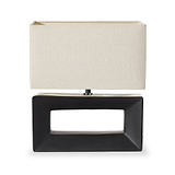 Block Ceramic Table Lamp Black from Roseland Furniture
