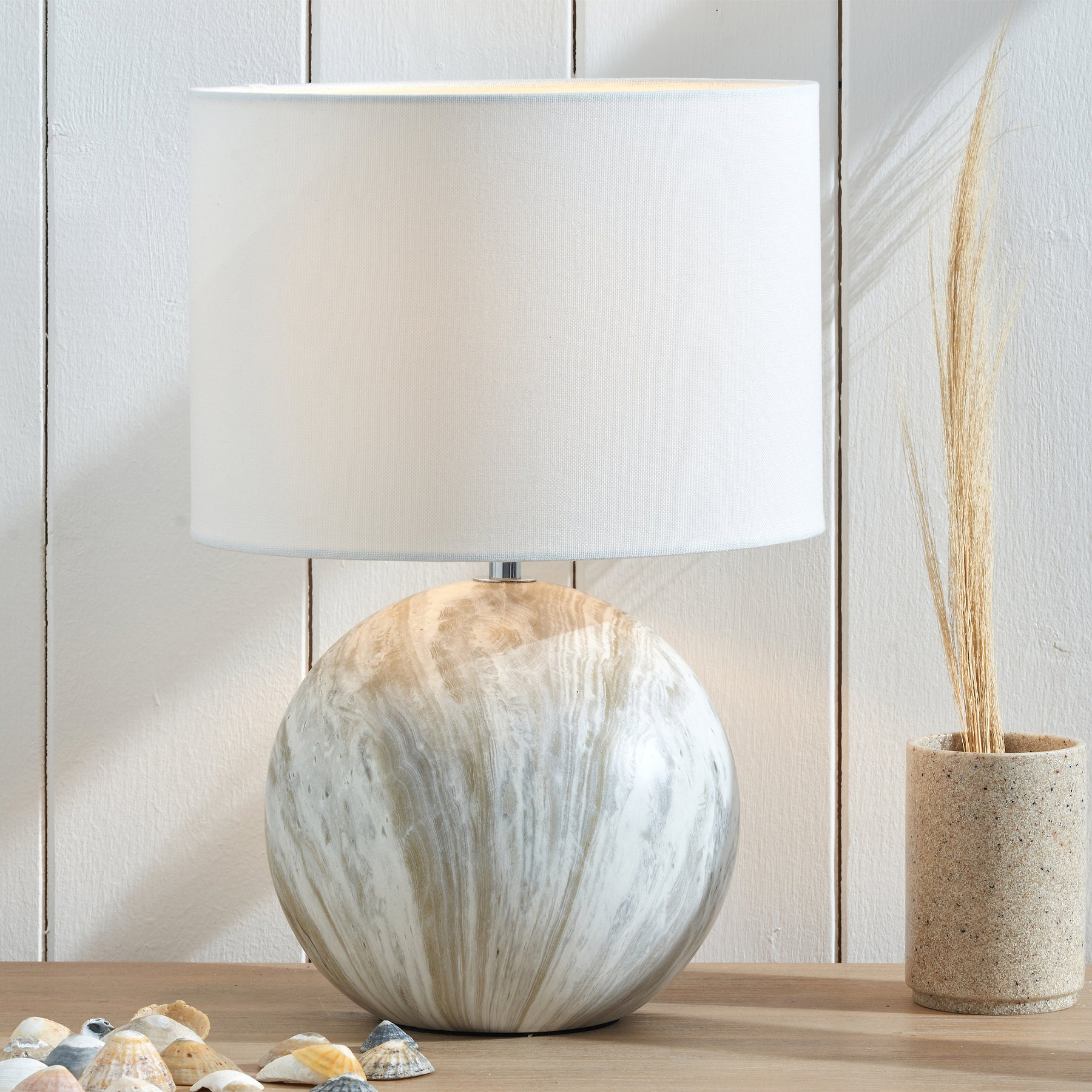 Viejo Stone Effect Ceramic Table Lamp Grey from Roseland Furniture