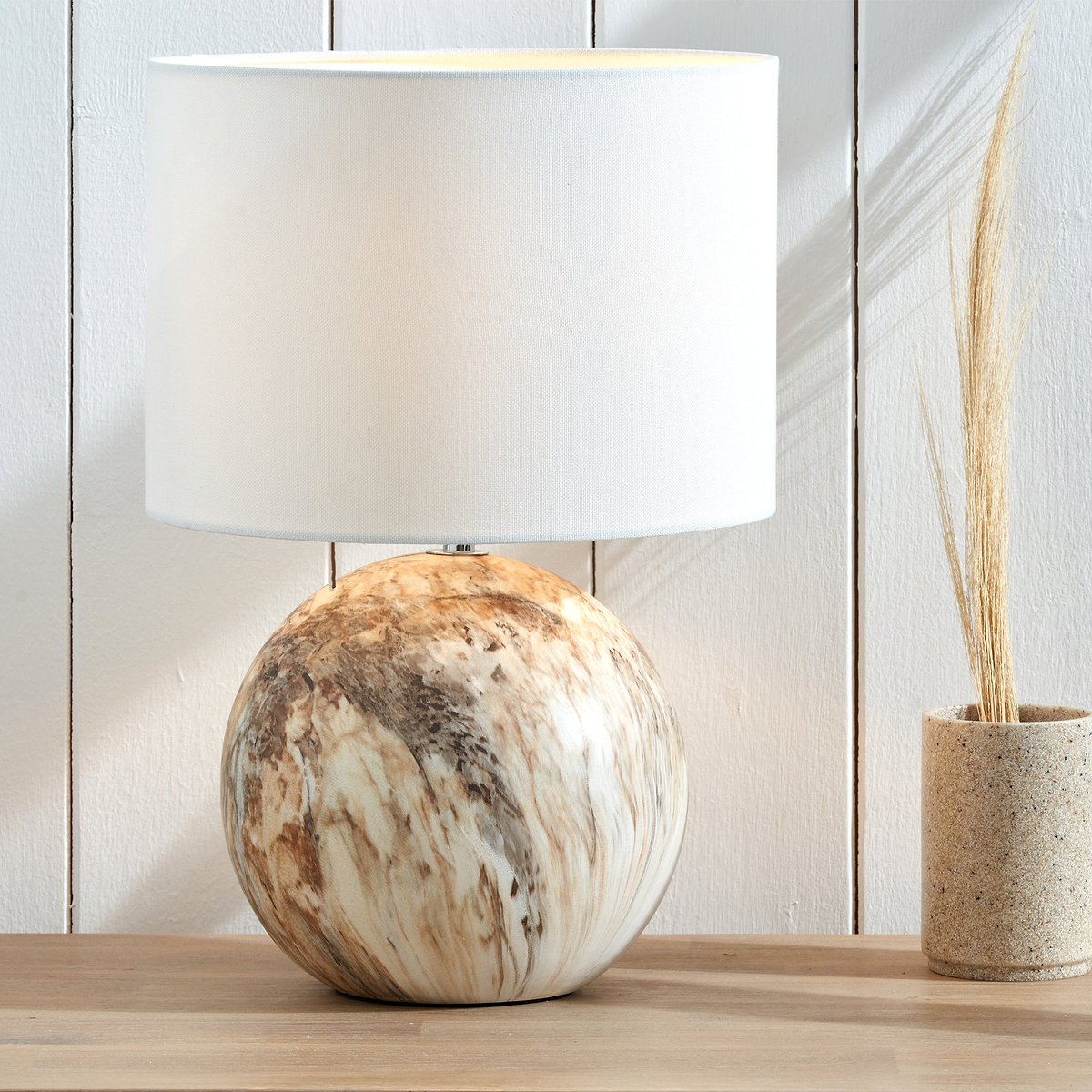 Viejo Stone Effect Ceramic Table Lamp Natural from Roseland Furniture