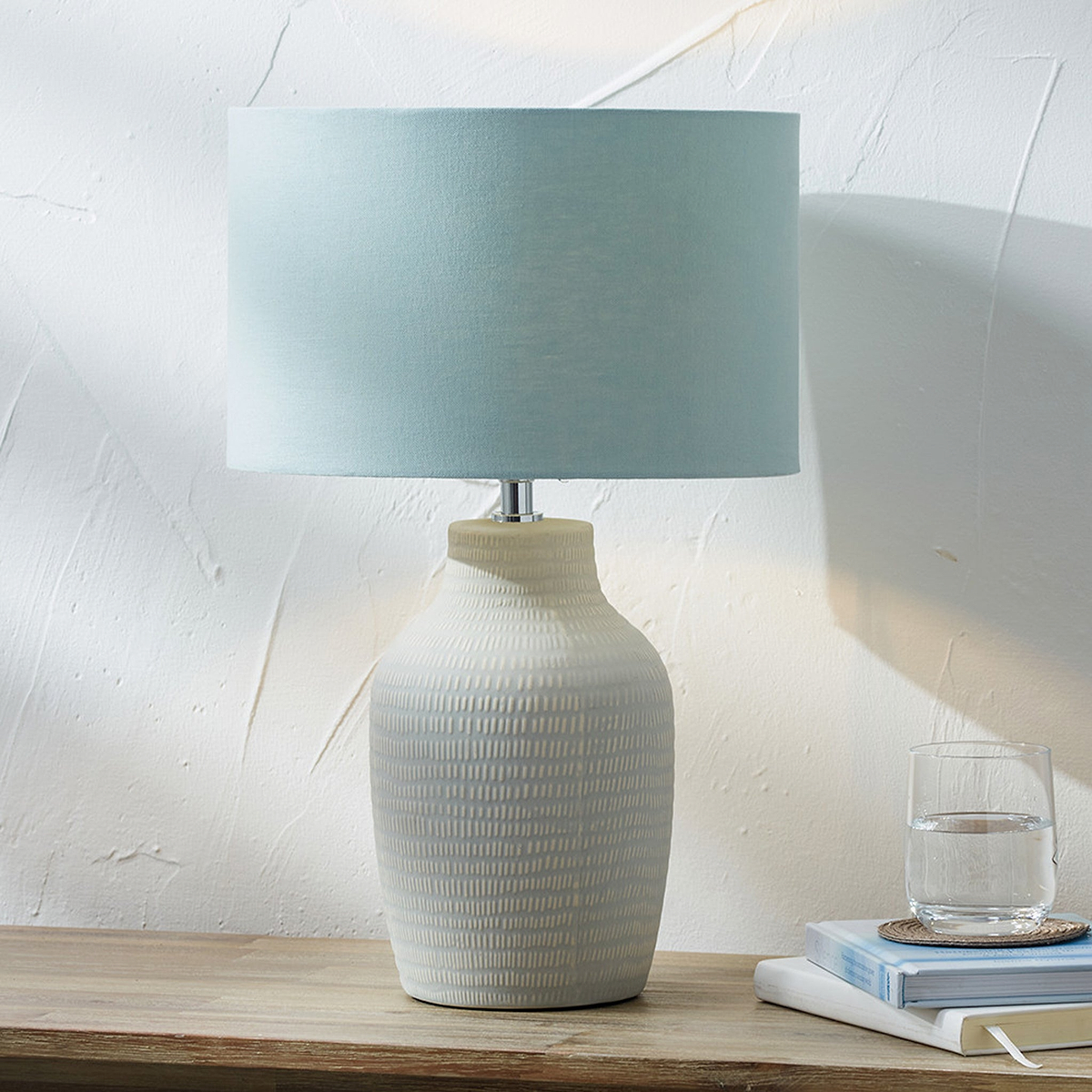 Kai Tall Ceramic Table Lamp Duck Egg from Roseland Furniture