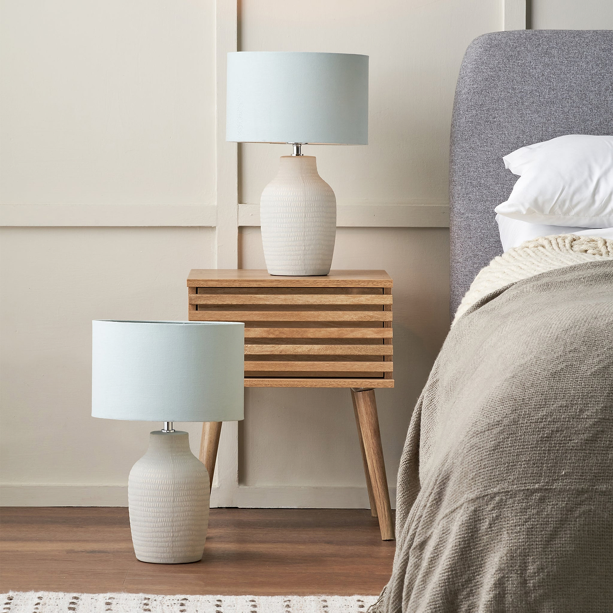 Kai Tall Ceramic Table Lamp Duck Egg from Roseland Furniture
