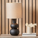 Aaliyah Curved Bottle Ceramic Table Lamp Black from Roseland Furniture