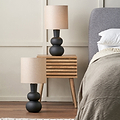 Aaliyah Curved Bottle Ceramic Table Lamp Black from Roseland Furniture
