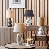 Aaliyah Curved Bottle Ceramic Table Lamp Black from Roseland Furniture