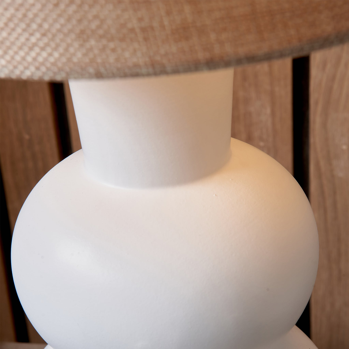Aaliyah Curved Bottle Ceramic Table Lamp White from Roseland Furniture