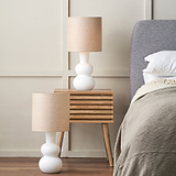 Aaliyah Curved Bottle Ceramic Table Lamp White from Roseland Furniture