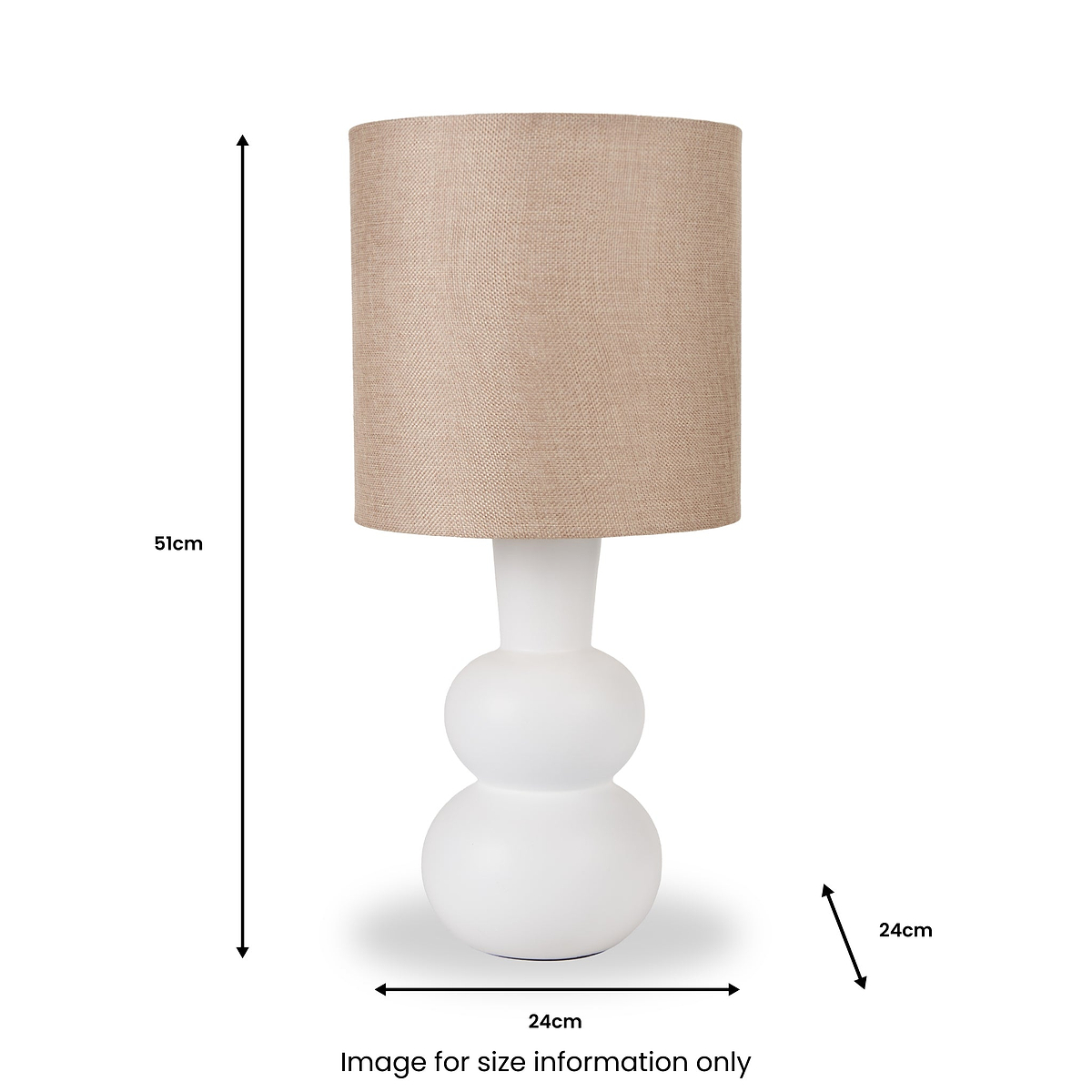 Aaliyah Curved Bottle Ceramic Table Lamp White from Roseland Furniture
