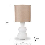Aaliyah Curved Bottle Ceramic Table Lamp White from Roseland Furniture