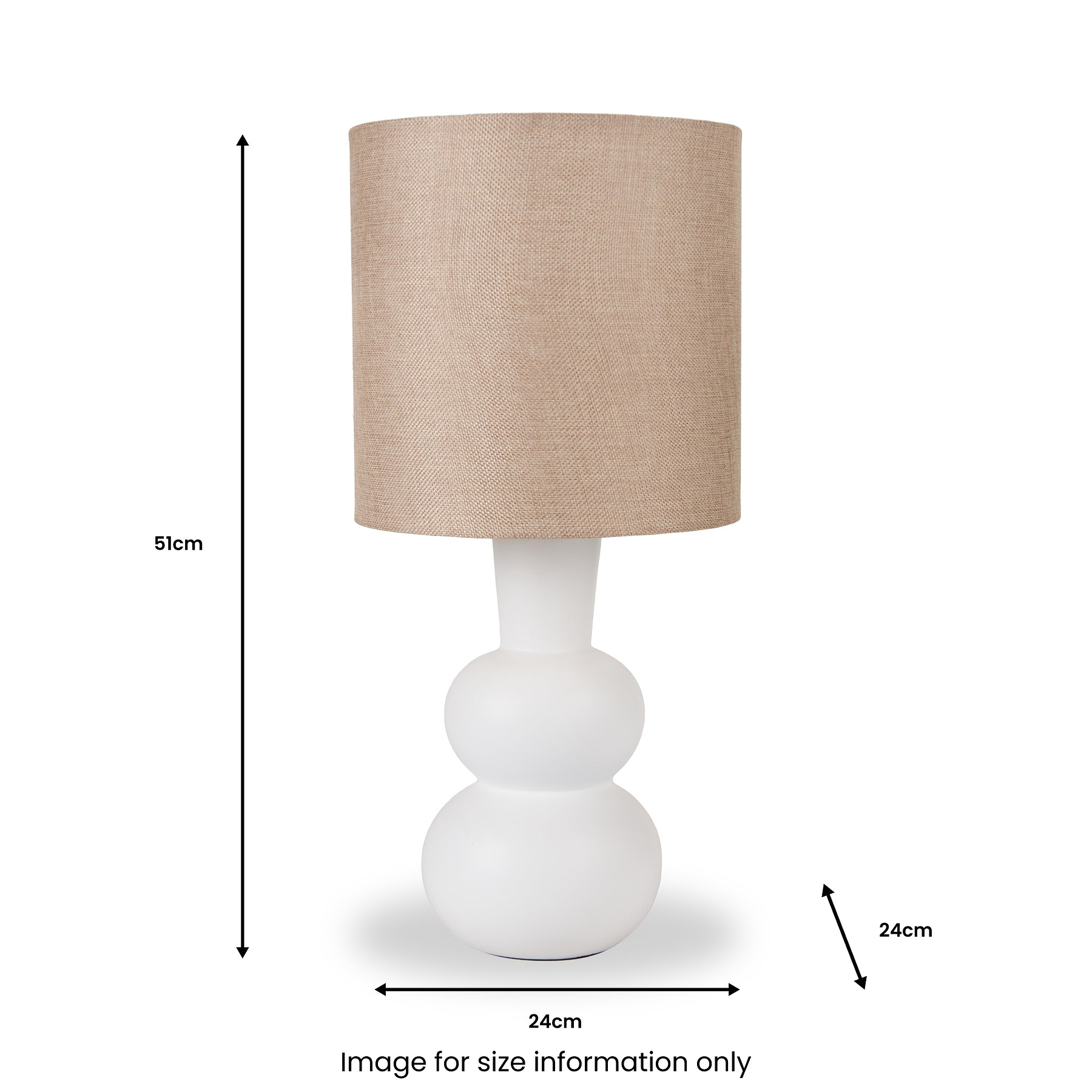 Aaliyah Curved Bottle Ceramic Table Lamp White from Roseland Furniture