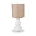 Aaliyah Curved Bottle Ceramic Table Lamp White from Roseland Furniture
