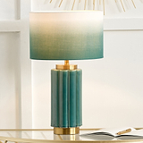 Lushan Scalloped Ceramic Table Lamp Green from Roseland Furniture