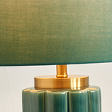Lushan Scalloped Ceramic Table Lamp Green from Roseland Furniture