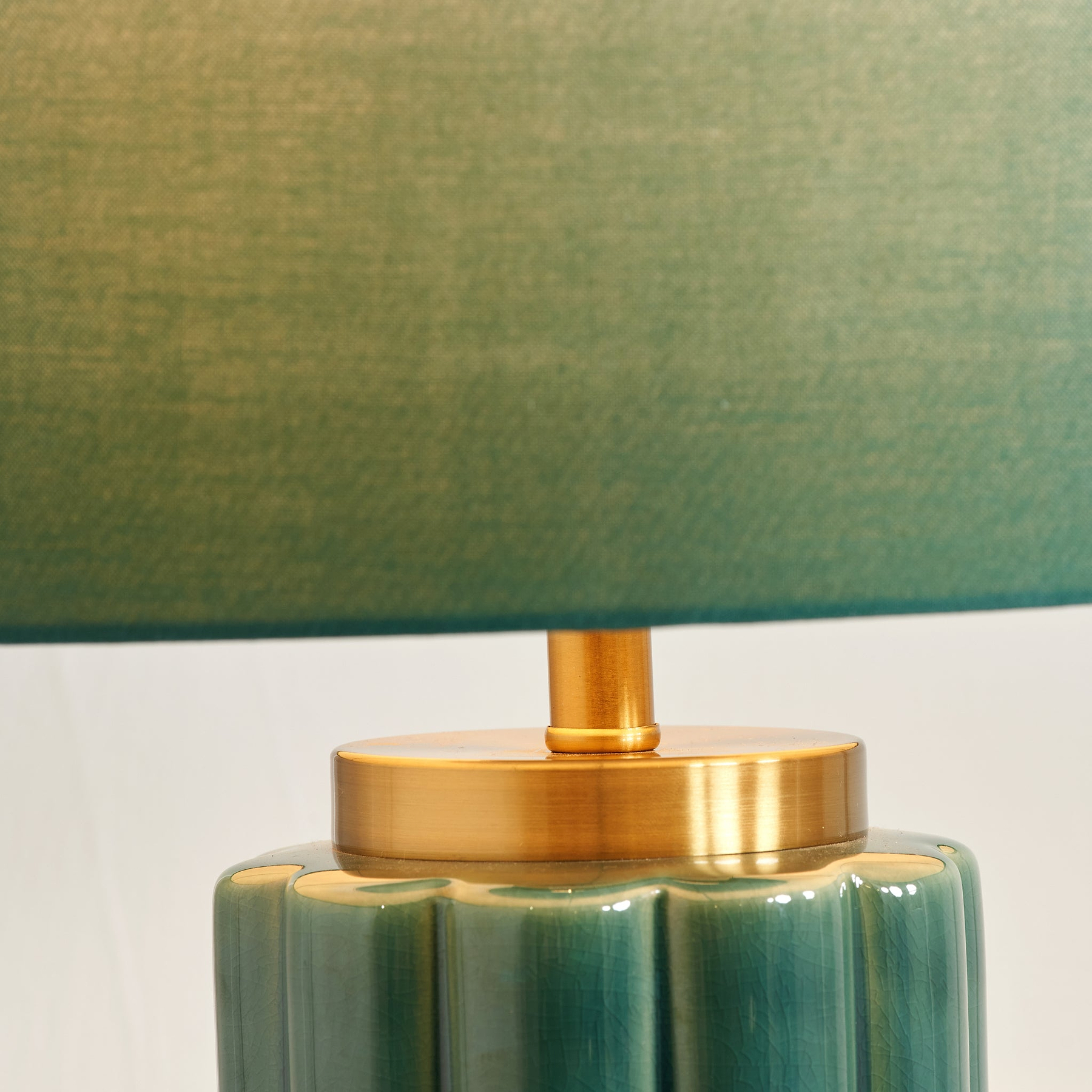 Lushan Scalloped Ceramic Table Lamp Green from Roseland Furniture