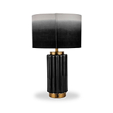 Lushan Scalloped Ceramic Table Lamp Black from Roseland Furniture