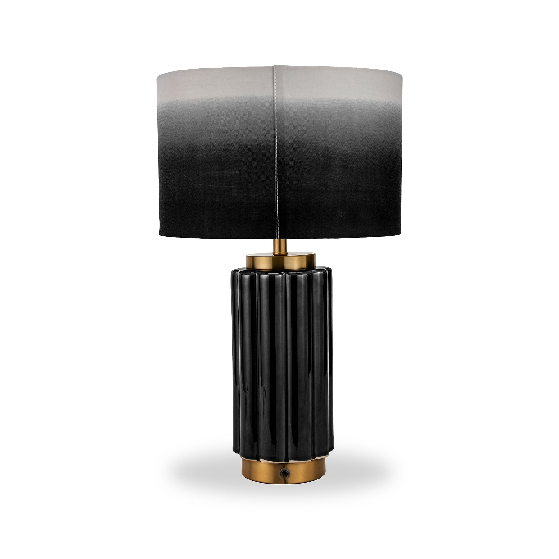 Lushan Scalloped Ceramic Table Lamp Black from Roseland Furniture