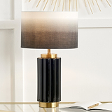 Lushan Scalloped Ceramic Table Lamp Black from Roseland Furniture