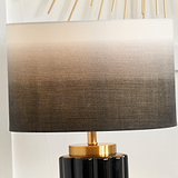 Lushan Scalloped Ceramic Table Lamp Black from Roseland Furniture