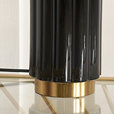 Lushan Scalloped Ceramic Table Lamp Black from Roseland Furniture