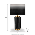 Lushan Scalloped Ceramic Table Lamp Black from Roseland Furniture
