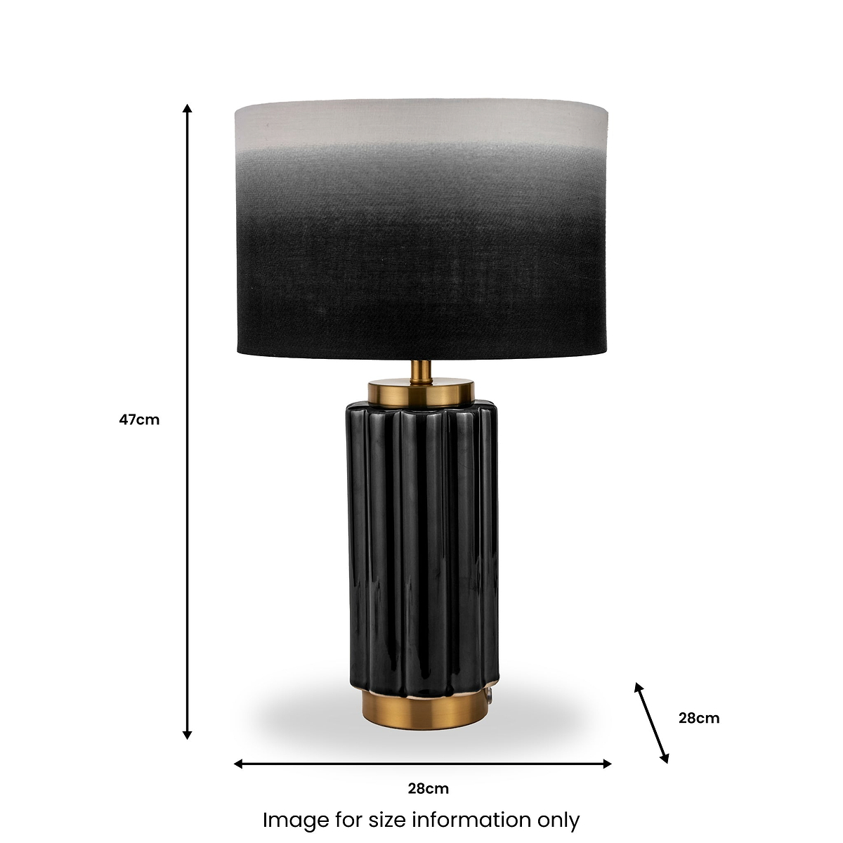 Lushan Scalloped Ceramic Table Lamp Black from Roseland Furniture