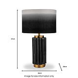 Lushan Scalloped Ceramic Table Lamp Black from Roseland Furniture