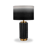 Lushan Scalloped Ceramic Table Lamp Black from Roseland Furniture