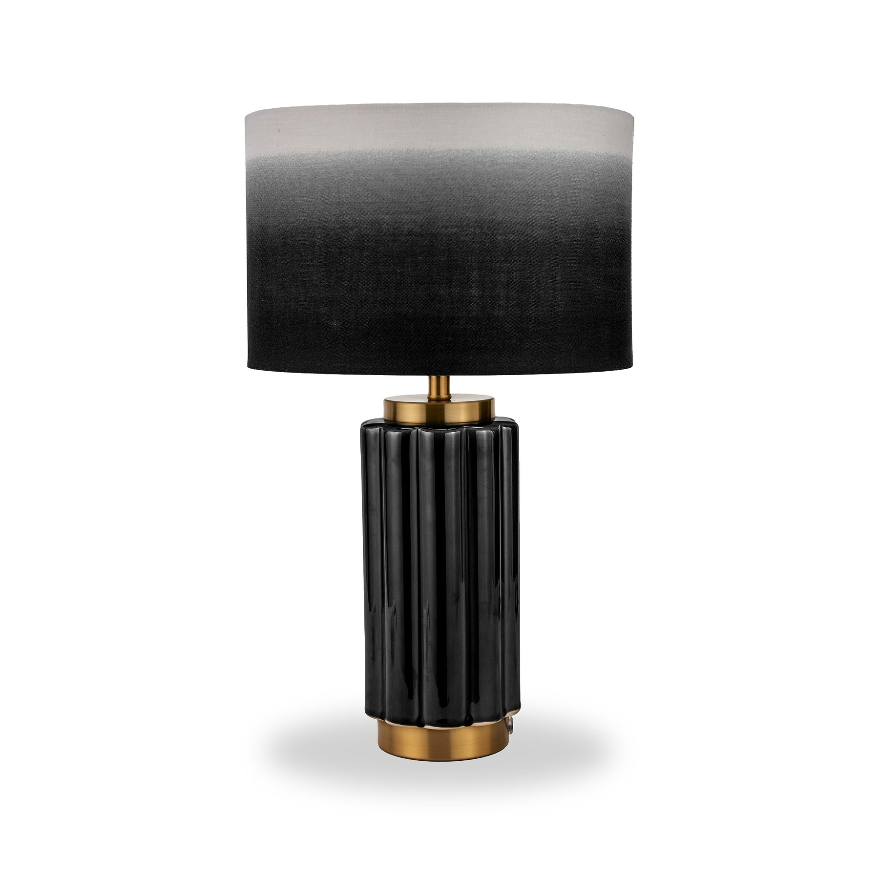 Lushan Scalloped Ceramic Table Lamp Black from Roseland Furniture