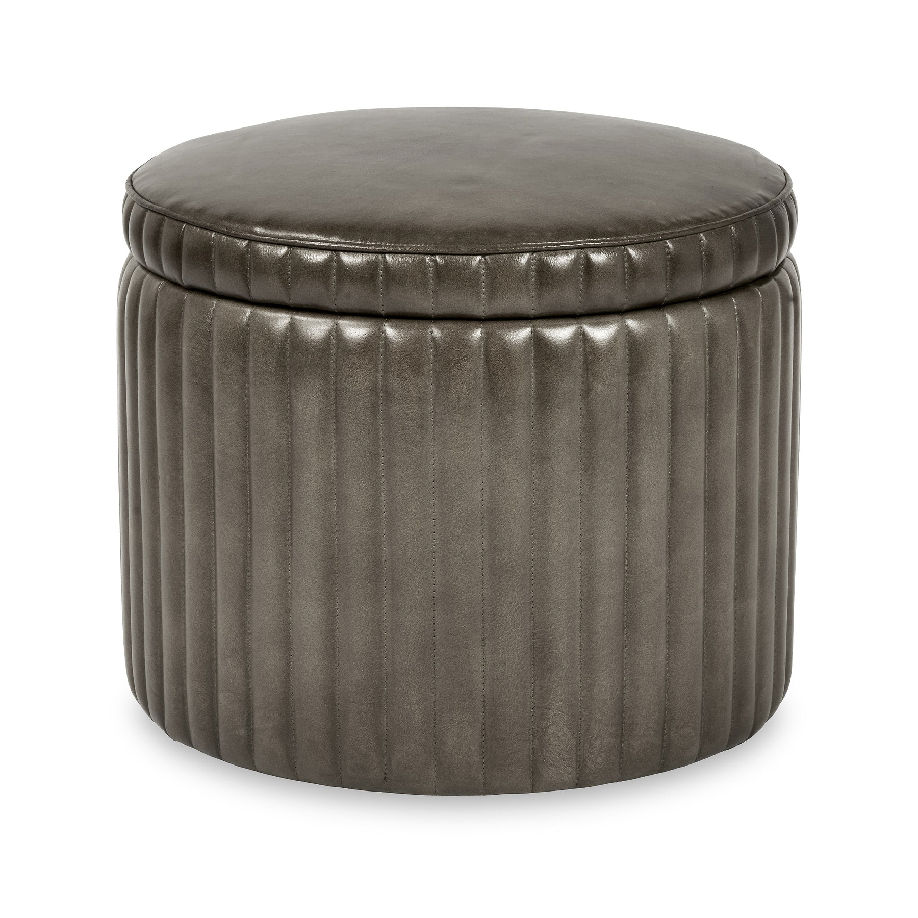 Alessandro Leather Storage Pouffe from Roseland Furniture
