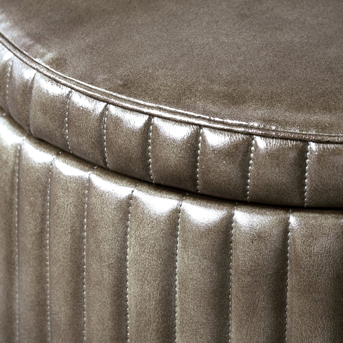 Alessandro Leather Storage Pouffe from Roseland Furniture